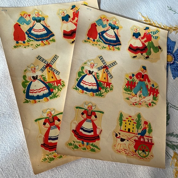 Vintage set of Dutch children transfer decals for walls and accessories in homes - Picture 2 of 10